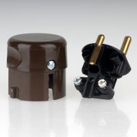 Kopp Schutzkontakt Winkelstecker Braun 16A 230V für Kabel bis 3x1,5 mm² 1785.0600.1