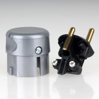 Kopp Schutzkontakt Winkelstecker Silber 16A 230V für Kabel bis 3x1,5 mm² 1785.2000.9