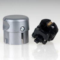 Kopp Schutzkontakt Winkelstecker Silber 16A 230V für Kabel bis 3x1,5 mm² 1785.2000.9
