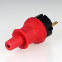 Kopp Schutzkontakt-Stecker mit Knickschutz IP44 Rot...