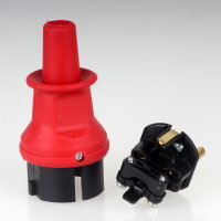 Kopp Schutzkontakt-Stecker mit Knickschutz IP44 Rot Bruchfest 16A 250V 1730.1200.4