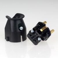 Kopp Schutzkontakt-Stecker Schwarz 16A 250V IP20 für Kabel bis 3x1,5 mm² 1757.0500.3