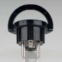 Kopp Schutzkontakt Winkelstecker Extra Flach Schwarz 16A 250V für Kabel bis 1,5 mm² 1720.0503.0