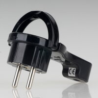 Kopp Schutzkontakt Winkelstecker Extra Flach Schwarz 16A 250V für Kabel bis 1,5 mm² 1720.0503.0
