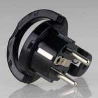Kopp Schutzkontakt Winkelstecker Extra Flach Schwarz 16A 250V für Kabel bis 1,5 mm² 1720.0503.0