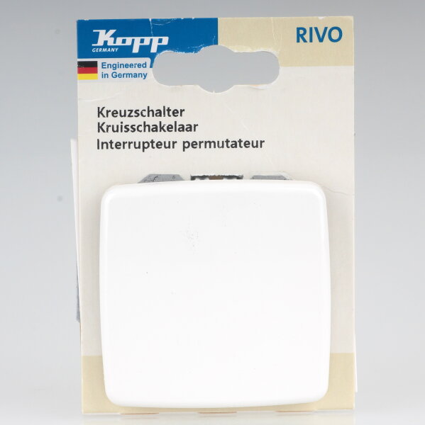 Kopp Rivo Kreuzschalter Weiß ähnlich RAL 9010 IP20 10A 250V Unterputz 5857.1708.7