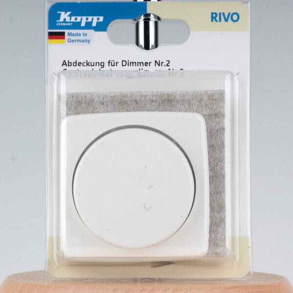 Kopp Rivo Dimmer-Abdeckung Nr. 2 Weiß IP20 für Druck-Wechseldimmer 3352.1718.4