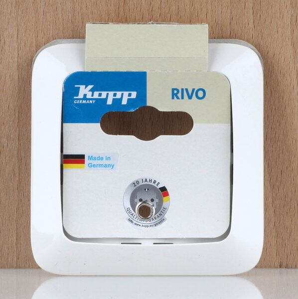 Kopp Rivo Abdeckrahmen 1-fach Weiß ähnlich RAL 9010 80x80 mm IP20 4041.1706.5