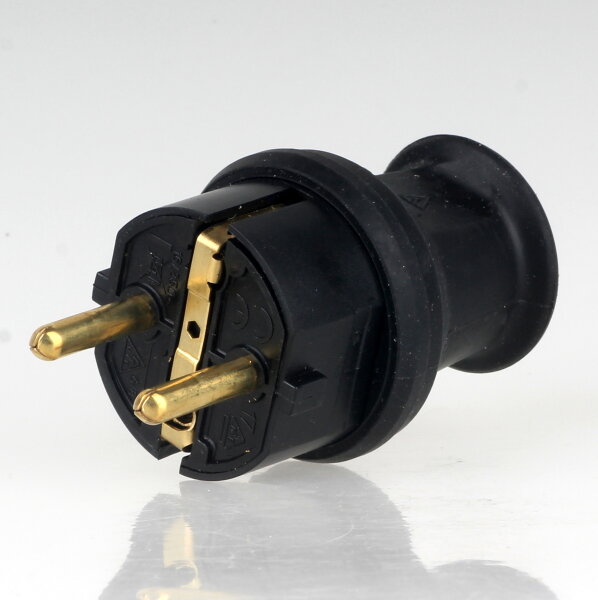 Kopp Schutzkontakt-Stecker Schwarz IP44 16A 250VAC für Kabel bis 3x1,5 mm² 1797.1600.5