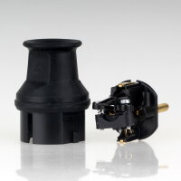 Kopp Schutzkontakt-Stecker Schwarz IP44 16A 250VAC für Kabel bis 3x1,5 mm² 1797.1600.5