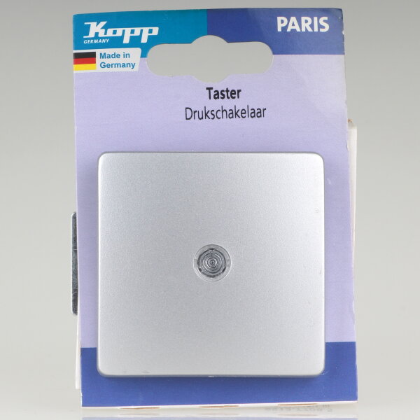 Kopp Paris Taster Silber ähnlich RAL 7040 beleuchtet 10A 250VAC IP20 Unterputz 6513.7708.5