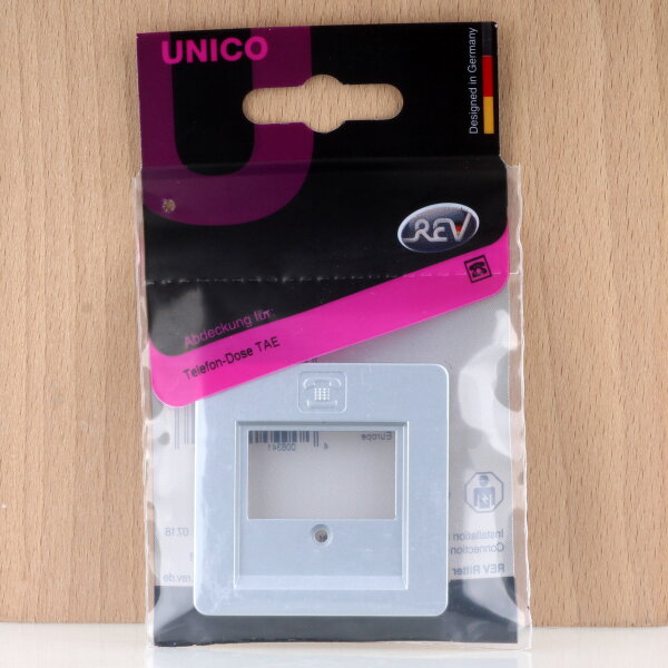 REV Unico Abdeckung für TAE-Telefondose Silber 55 x 55 mm 0228660706