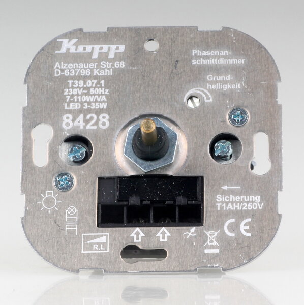 Kopp LED-Dimmer 3–35W LED / 7–110W Glüh- und Halogenlampen 230V UP-Montage 8428 / T39.07.1