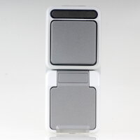 Merten Wechselschalter mit Schutzkontakt-Steckdose IP44...