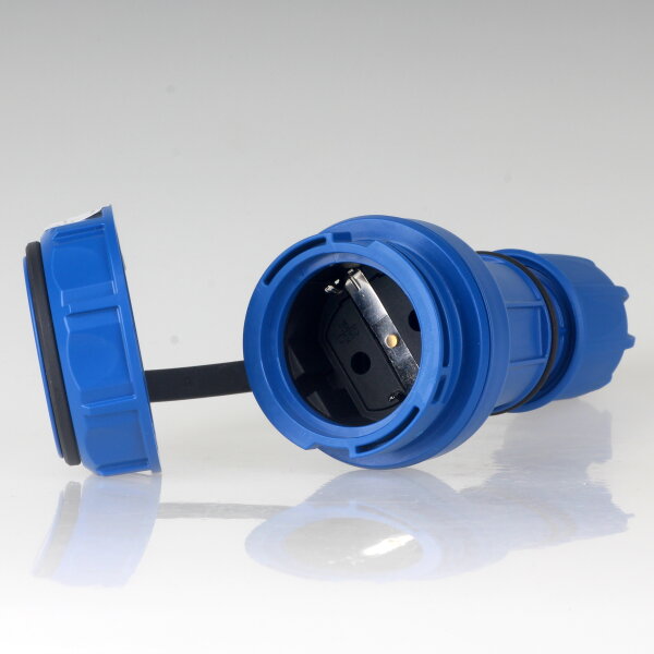 PCE Schutzkontaktkupplung blau IP66/IP68 druckwasserdicht 16A 250V Typ 20251