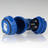 PCE Schutzkontaktkupplung blau IP66/IP68 druckwasserdicht 16A 250V Typ 20251