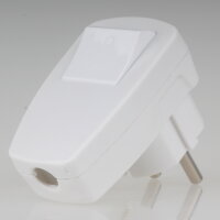 Unitec Schutzkontakt-Winkelstecker weiß mit unbeleuchtetem Schalter 10A/250V AC 2-polig 40554L