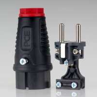 Unitec PCE Gummi-Schutzkontakt-Stecker schwarz 16A/250V AC IP54 Taurus 2 – 40549L
