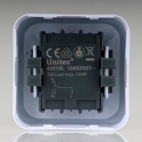 Unitec Aus-/Wechselschalter Aufputz Alpinweiß 10AX / 250V IP20 max. 100W 42010L
